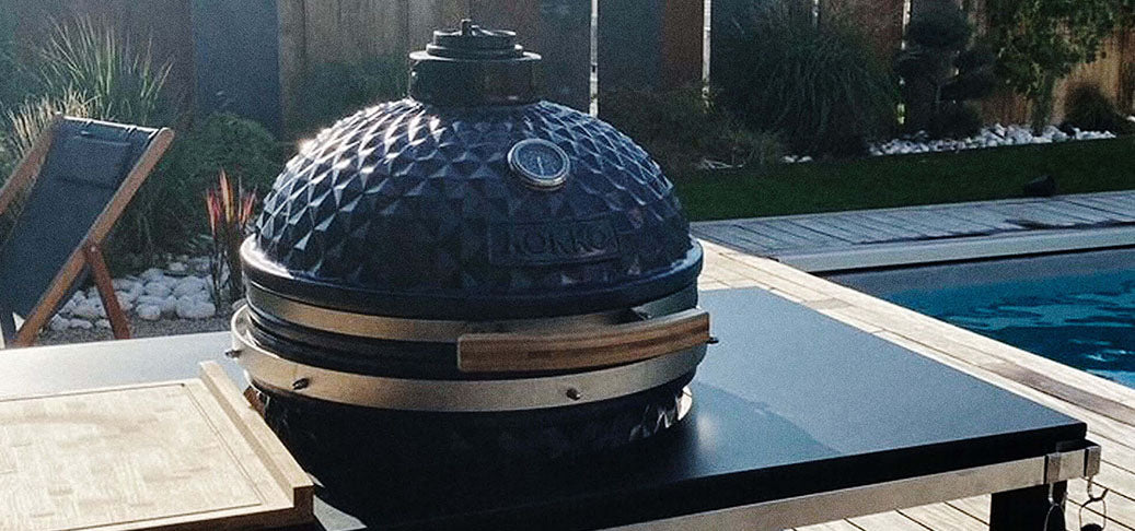 Metal serving cart for Kokko kamado