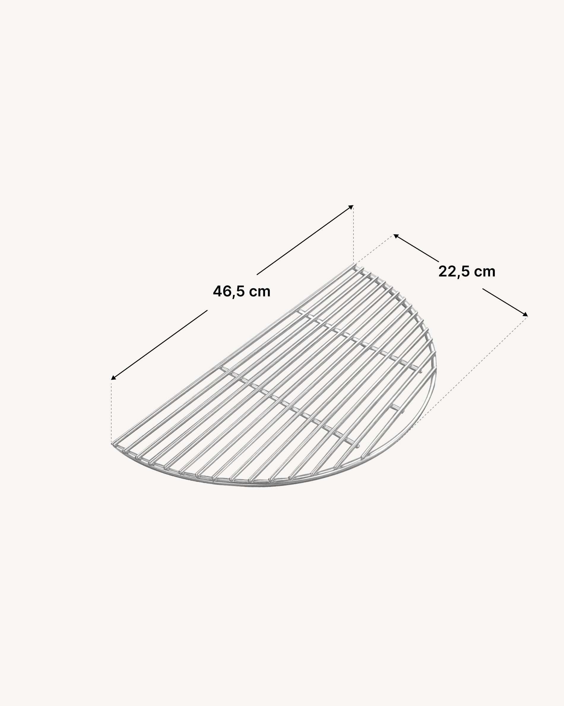 Kokko XL roestvrijstalen halfrooster afmetingen