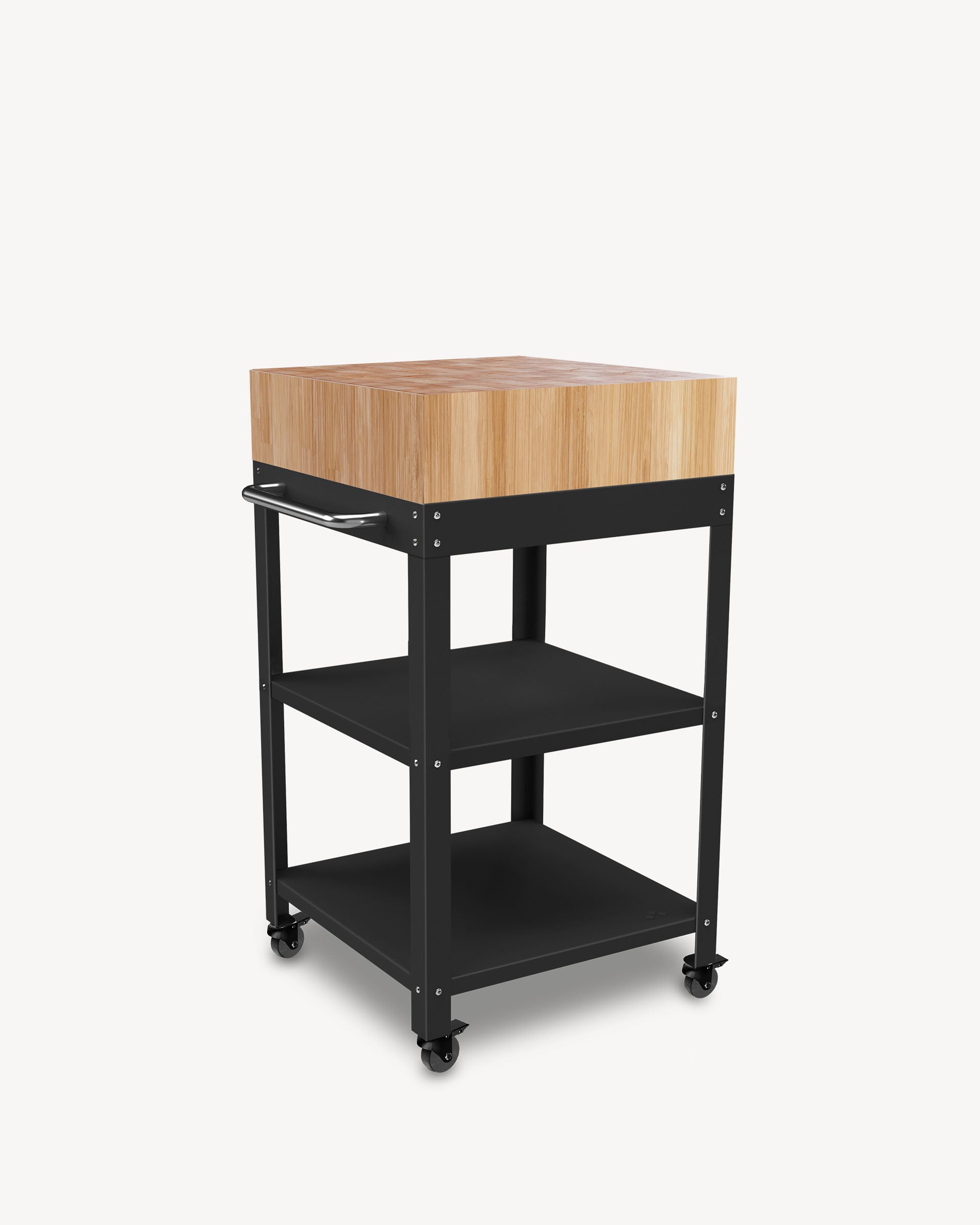 Zwart metalen dressoir met blok