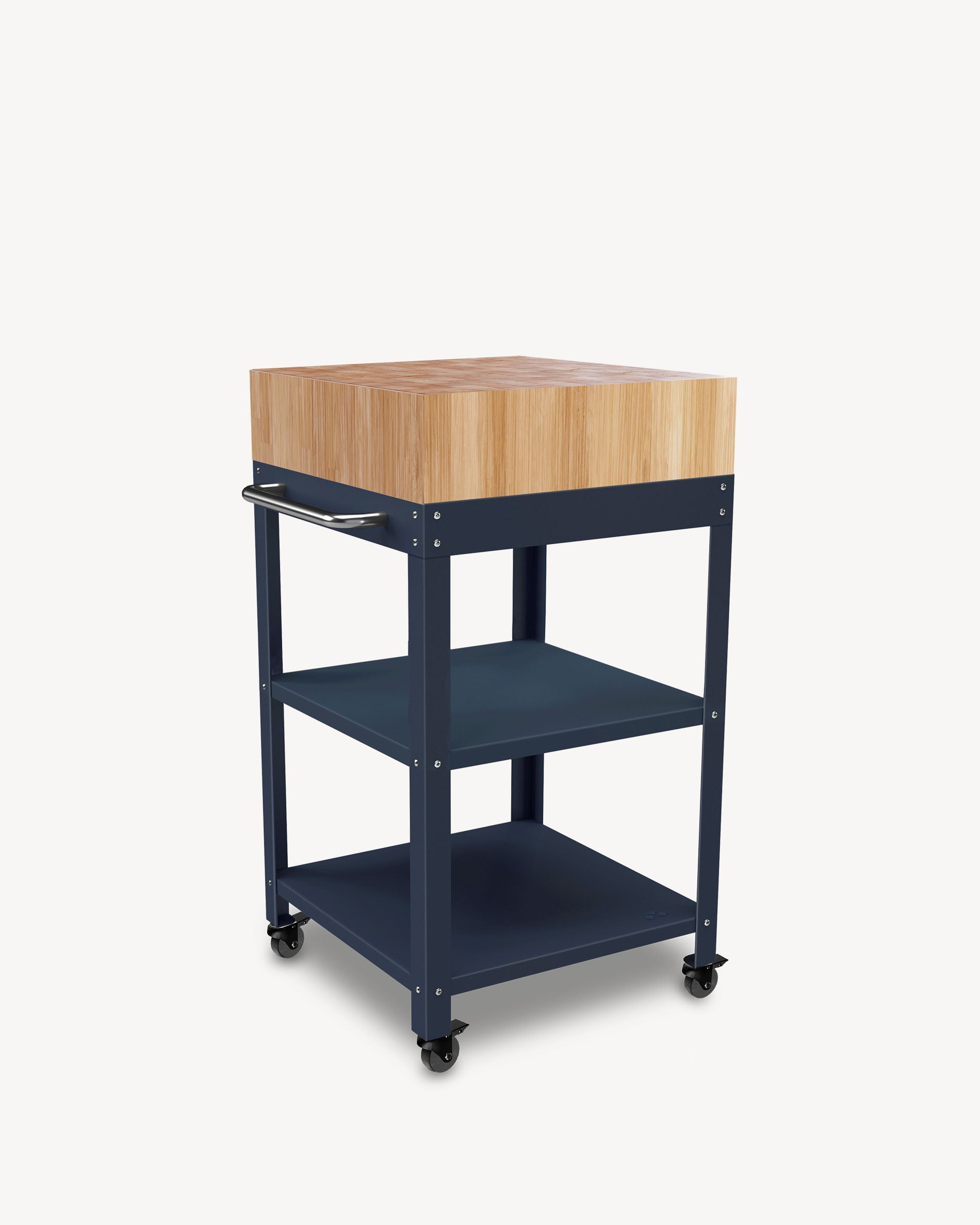 Navy blauw metalen dressoir met blok