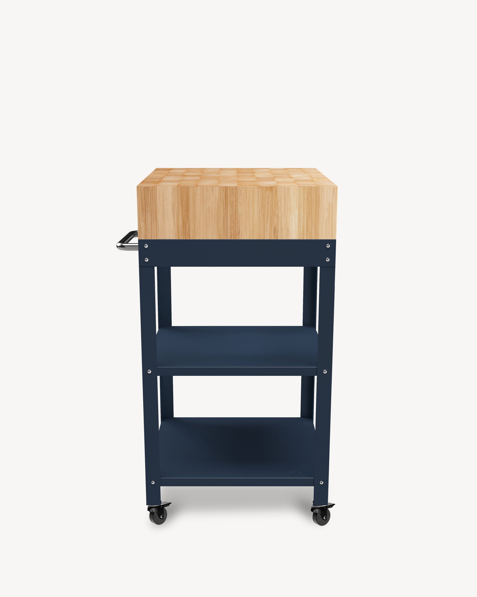 Navy blauw metalen dressoir met blok