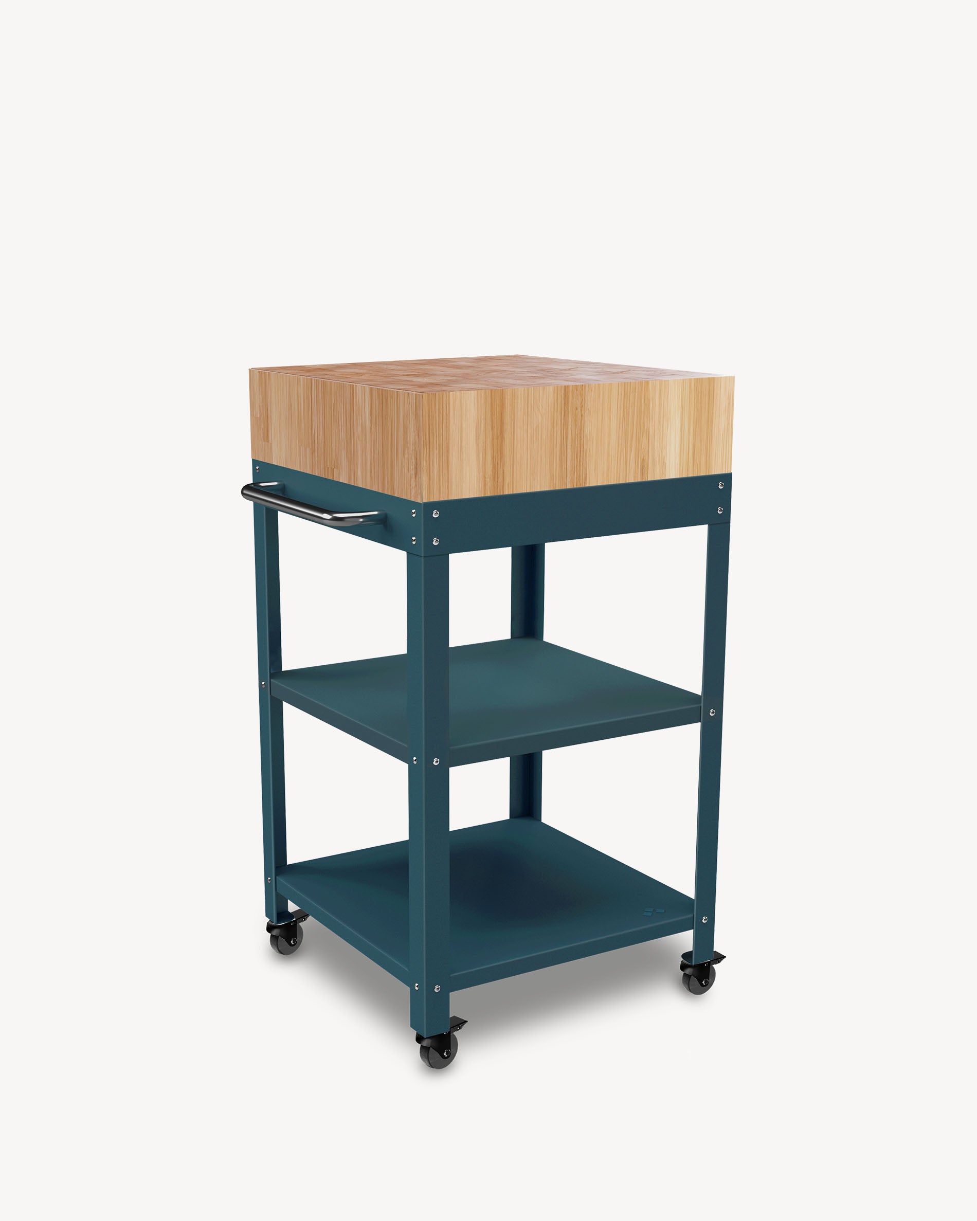 Oceaanblauw metalen dressoir met blok
