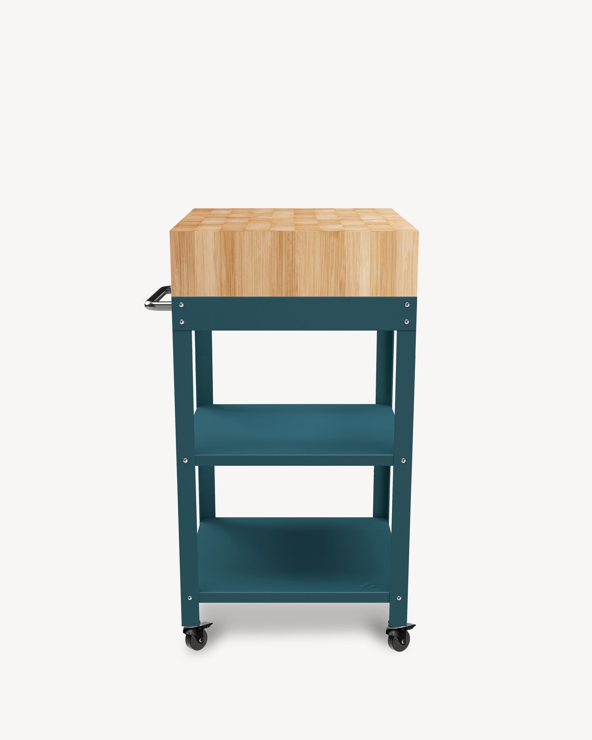 Oceaanblauw metalen dressoir met blok