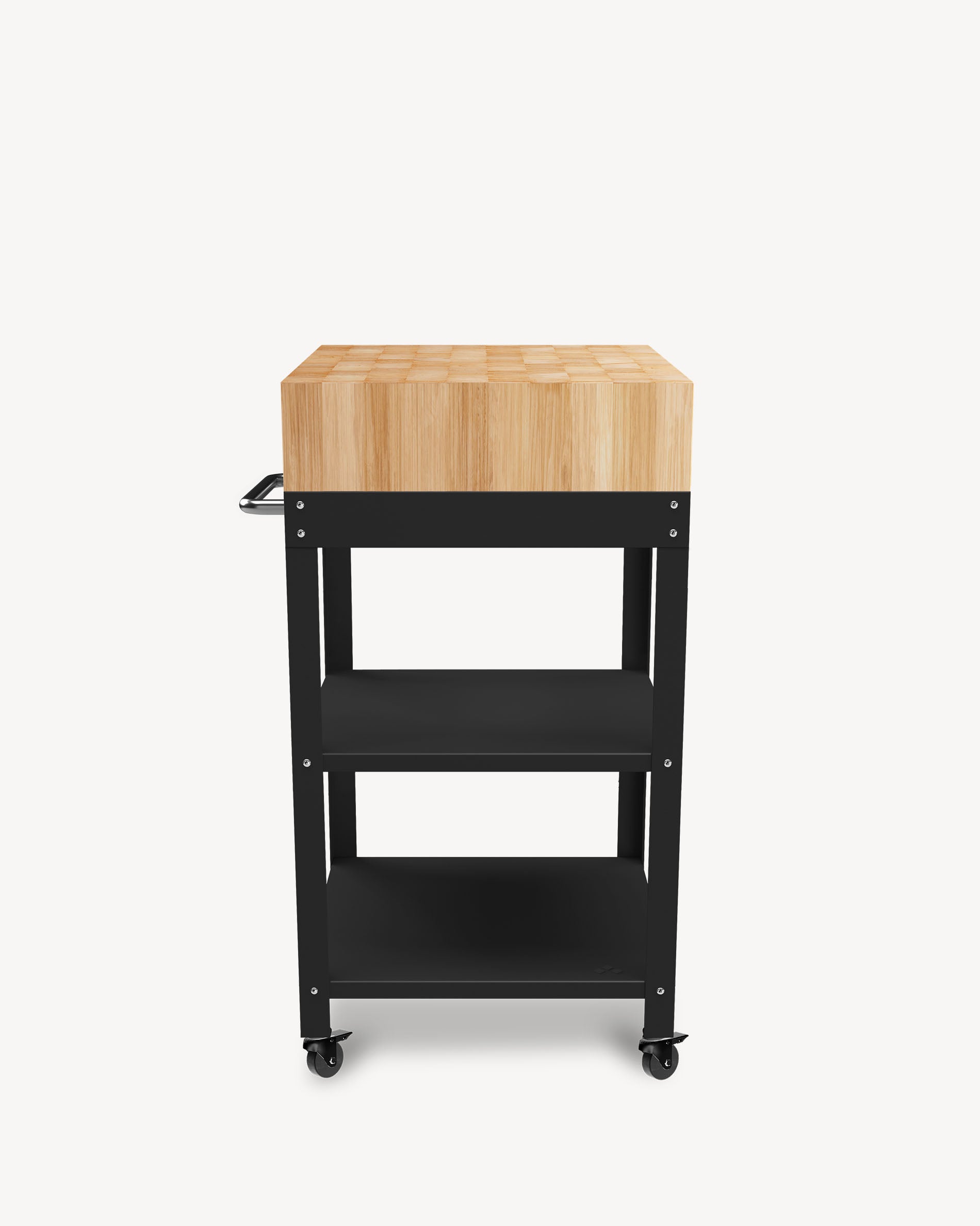 Zwart metalen dressoir met blok
