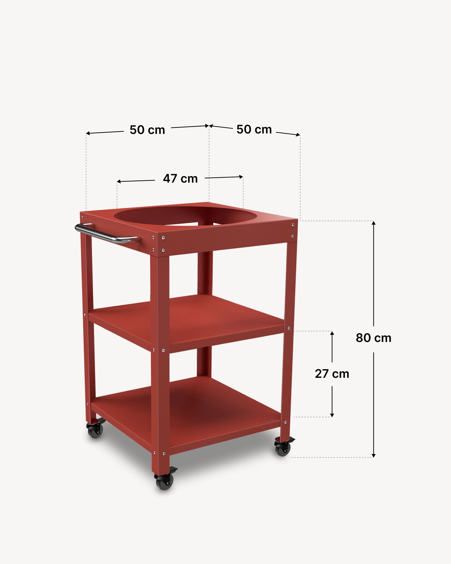 Afmetingen metalen dressoir 50x50 voor Kokko