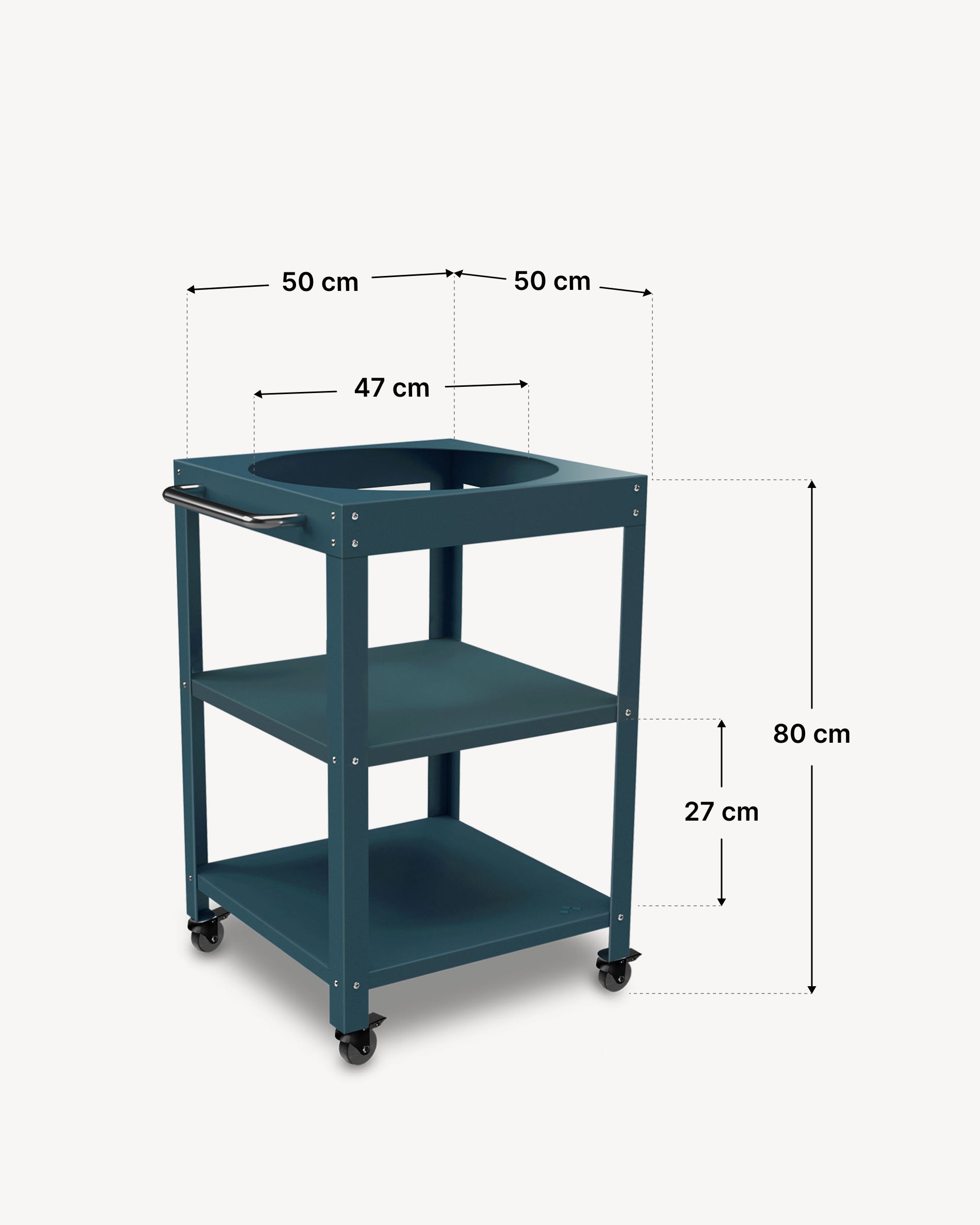 Afmetingen metalen dressoir 50x50 voor Kokko