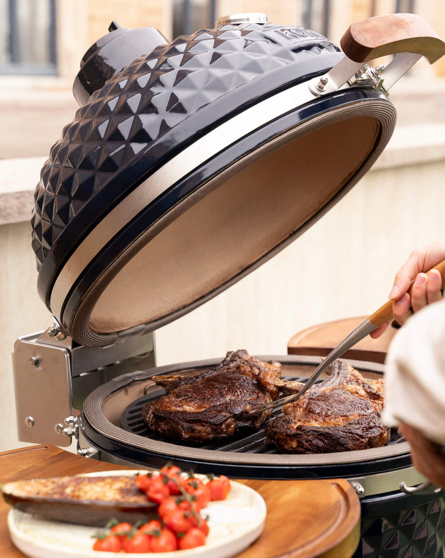 Costillas de ternera a la parrilla con kamado