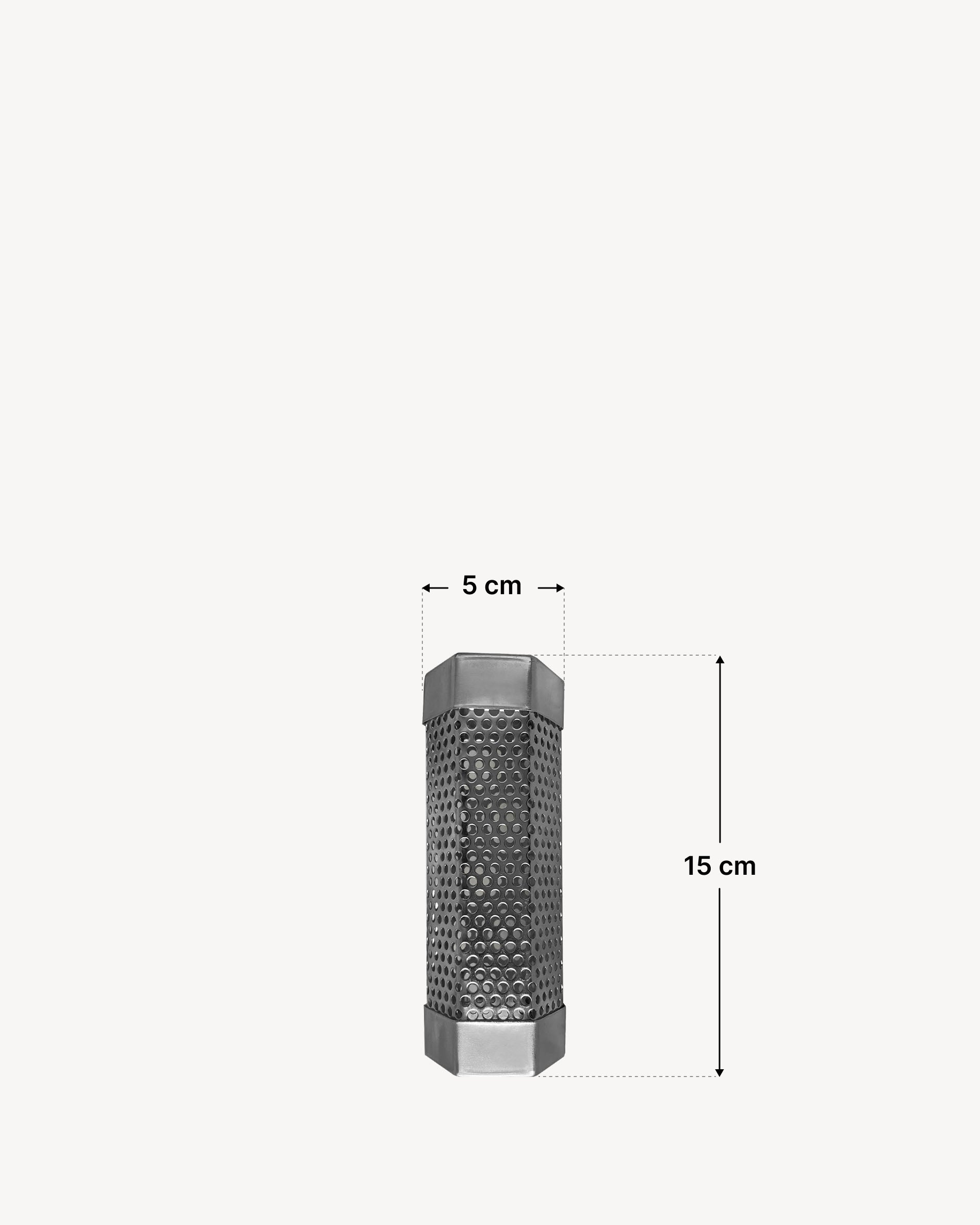 Afmetingen van Kokko rookgeneratorbuis L 18".