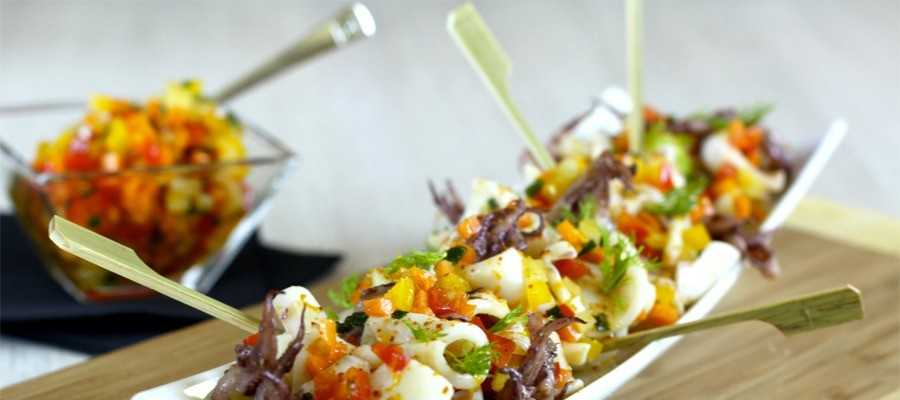 Calamars sautés et sa marinade croquante