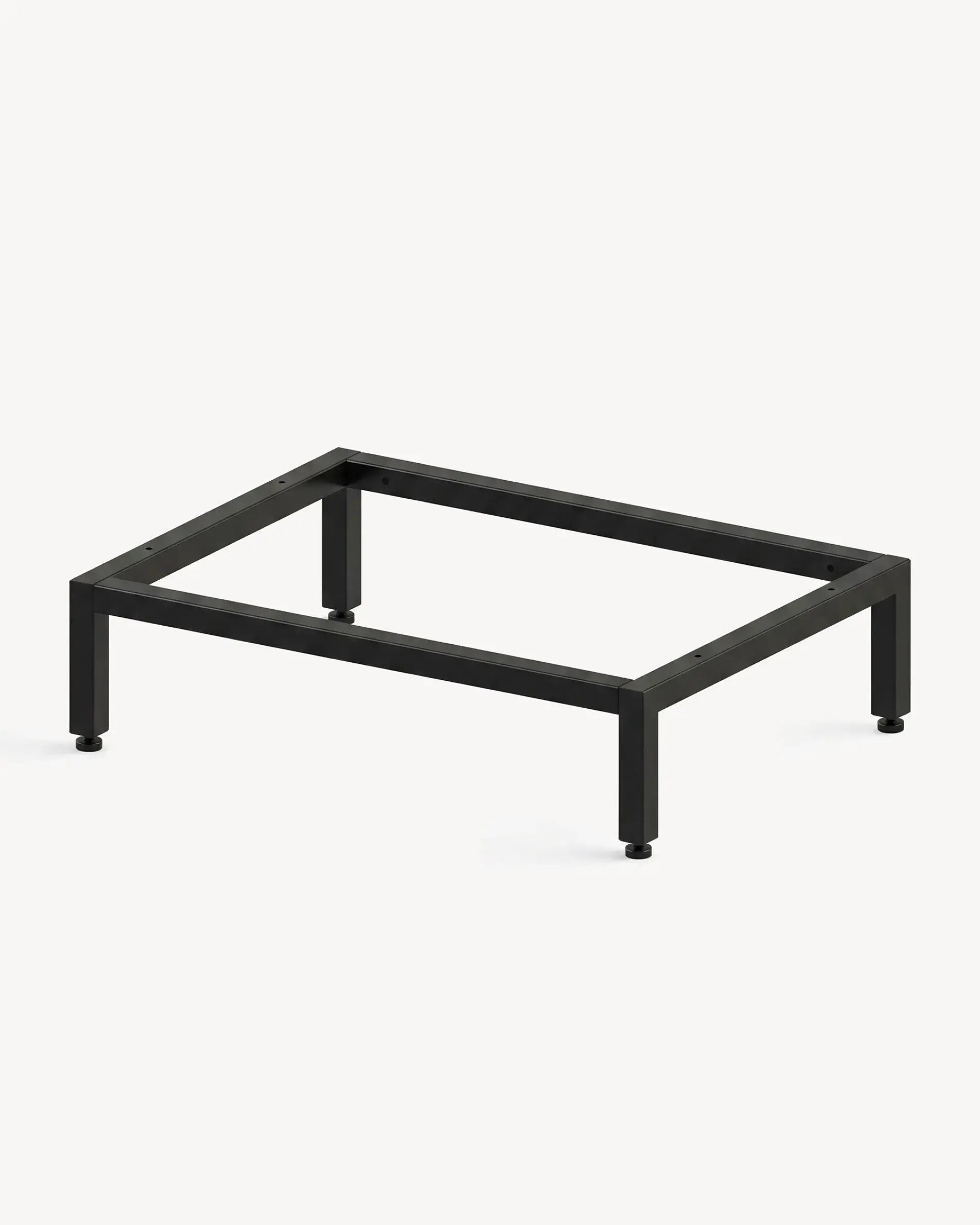 Structure basse noire PILOTIS, détail de l'assemblage d'angle