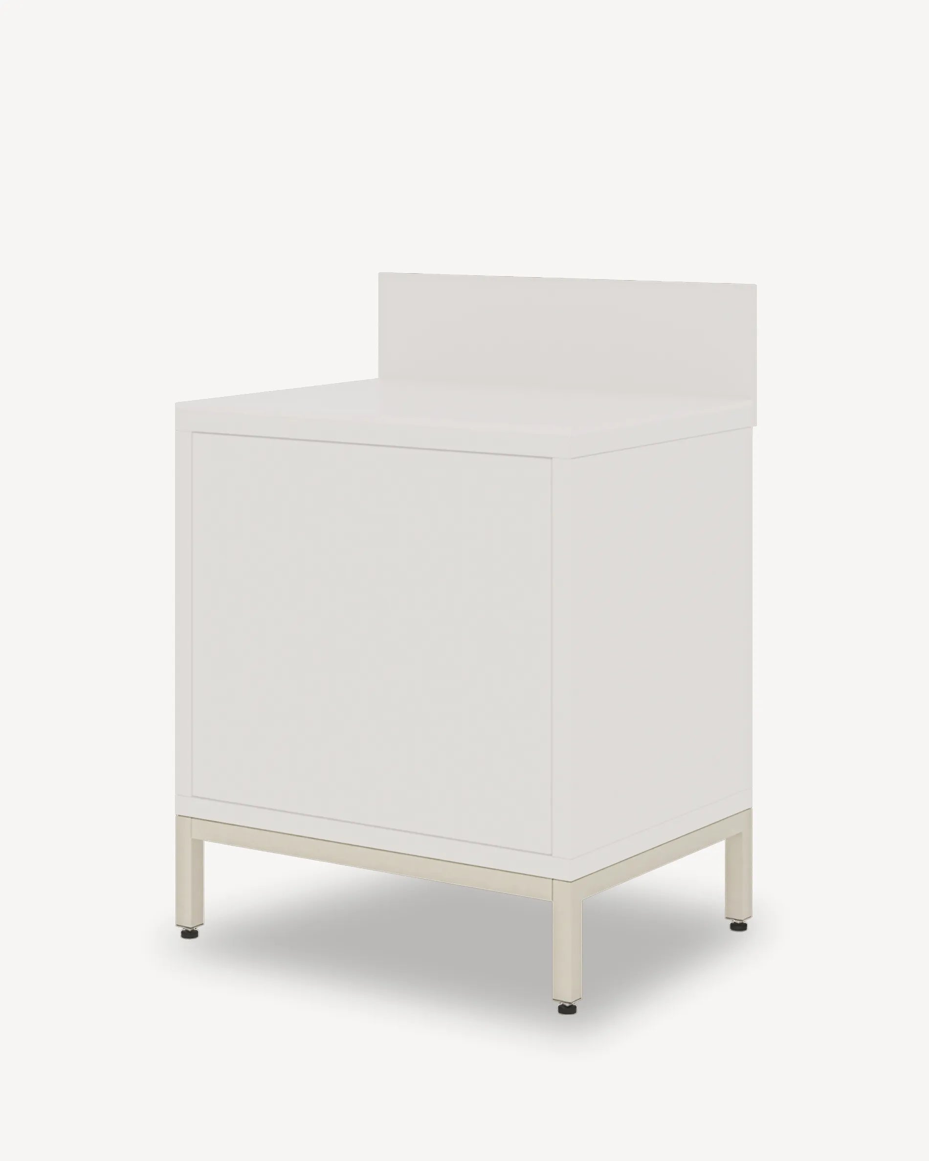 Structure basse beige crème PILOTIS, piètement métallique vue d'ensemble
