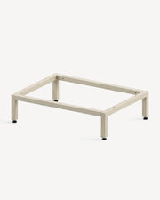 Structure basse beige crème PILOTIS, détail de l'assemblage d'angle