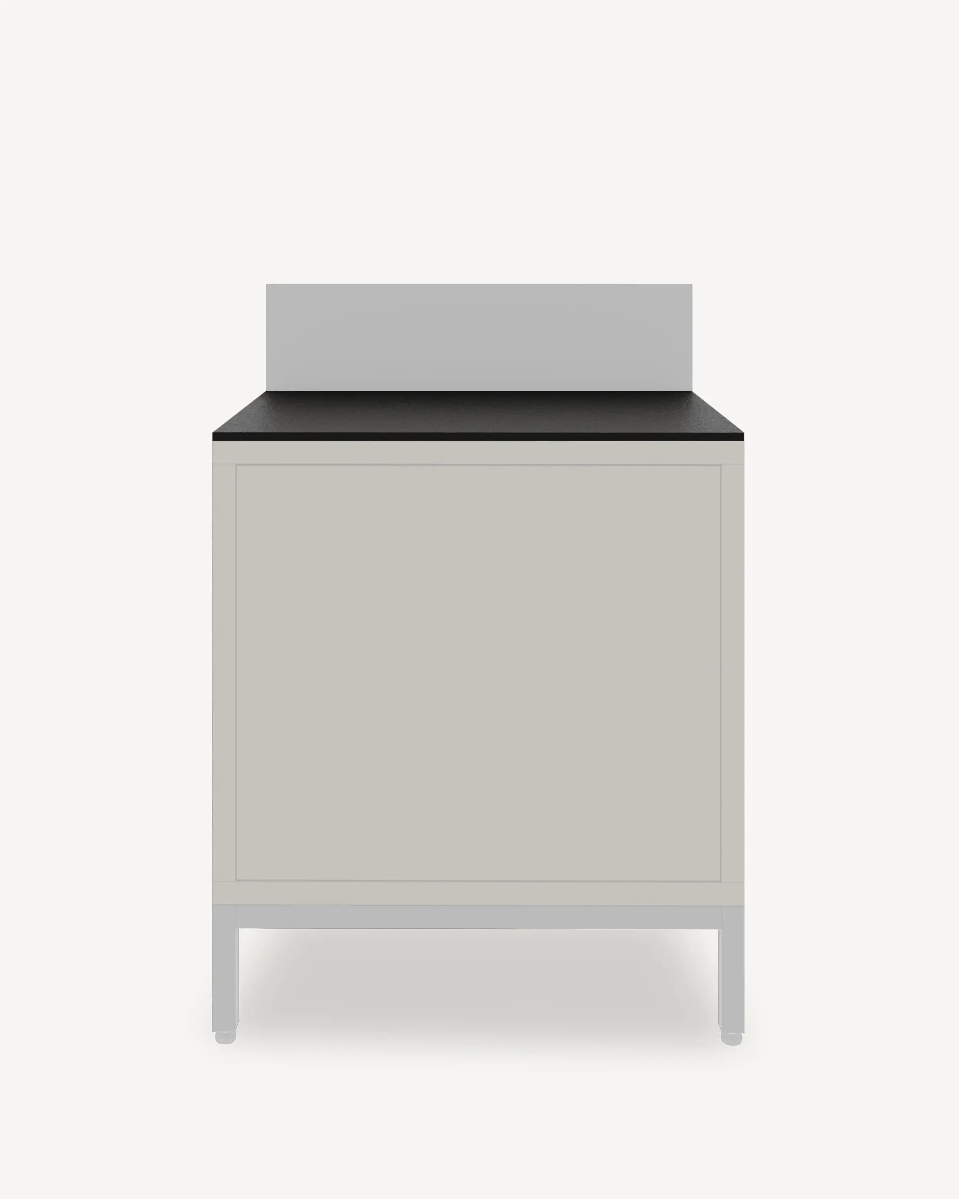 Caisson PILOTIS module Classic avec plateau noir et façade grise, packshot fond blanc
