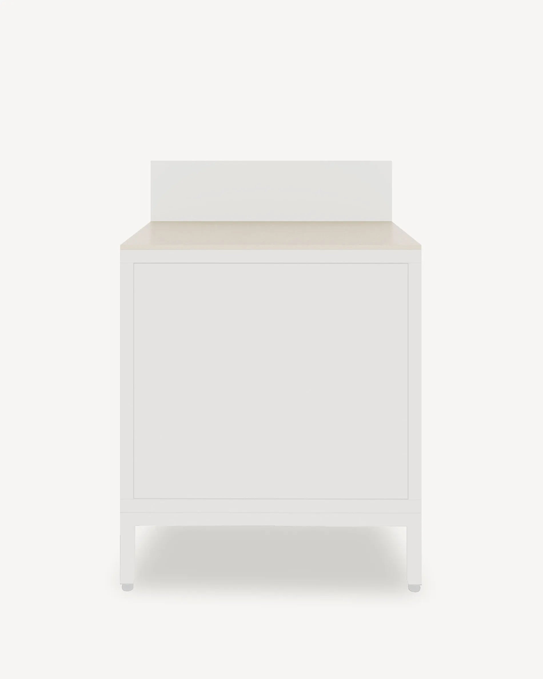 Caisson PILOTIS module Classic avec plateau et façade beige crème, packshot fond blanc