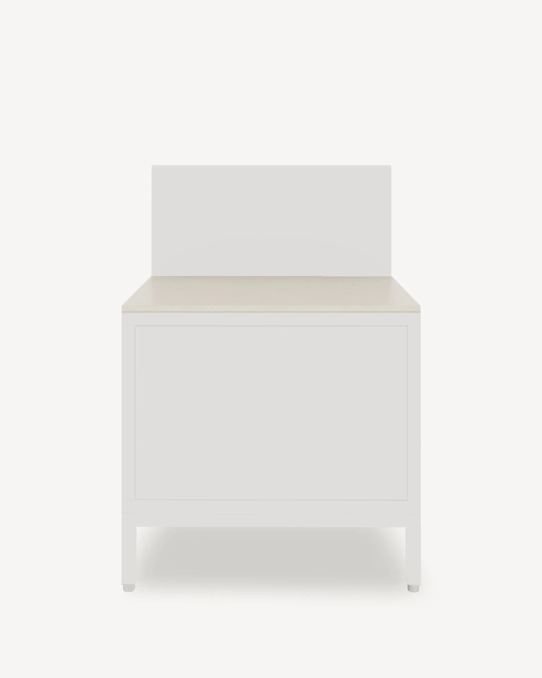 Caisson PILOTIS module Plancha avec plateau et façade beige crème, packshot fond blanc