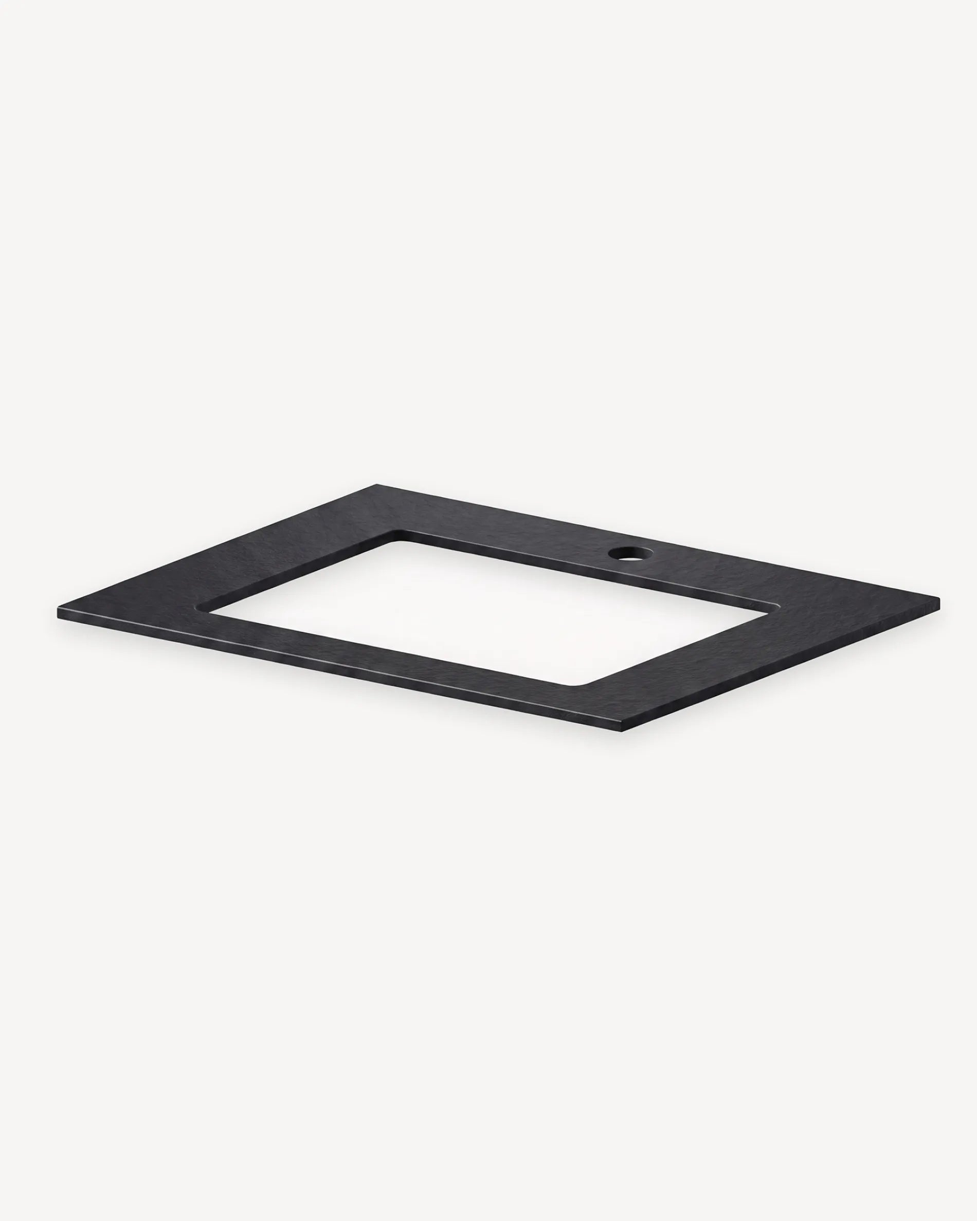 Cadre du plateau noir module Évier PILOTIS avec découpe pour vasque, packshot isolé fond blanc