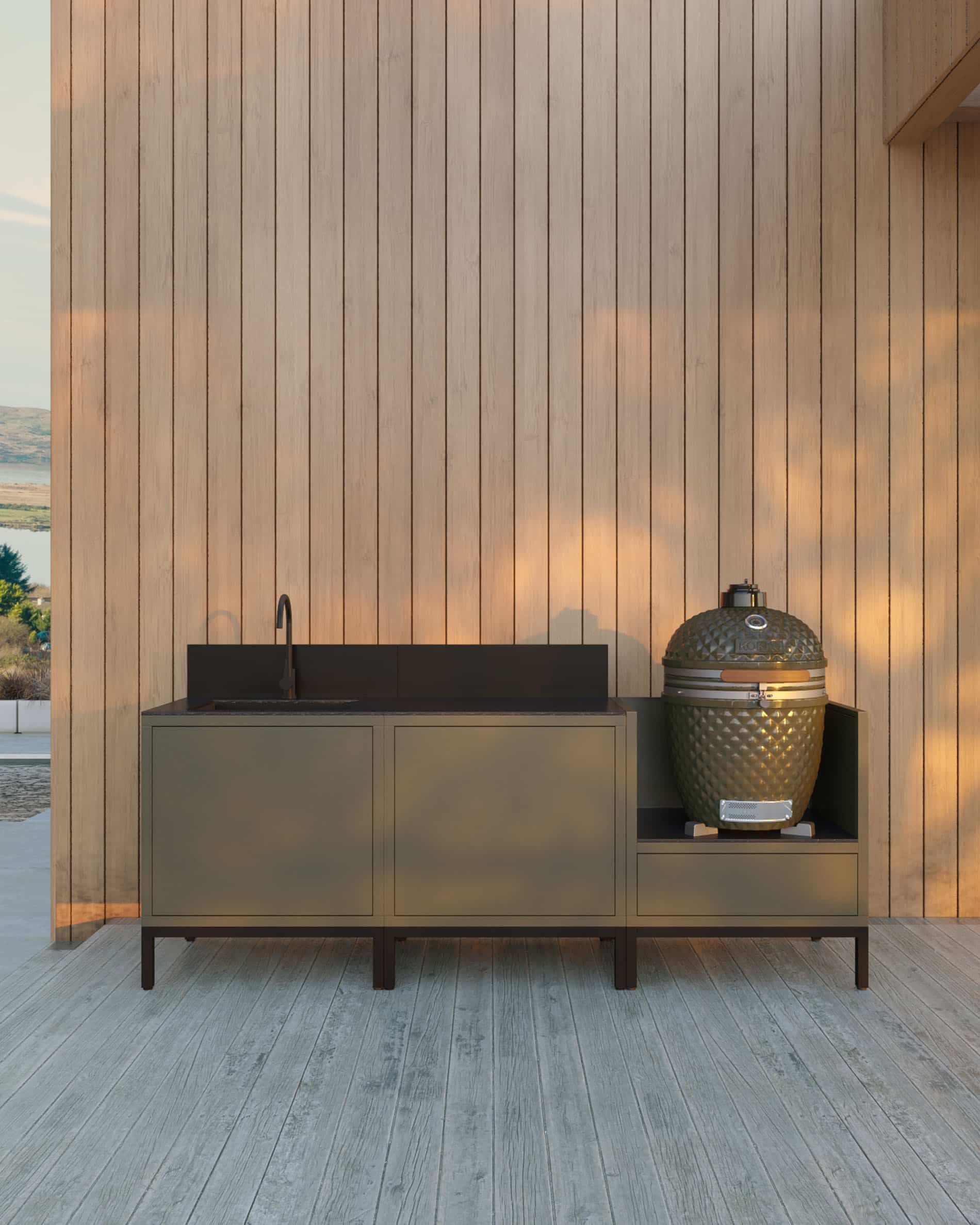 Cuisine d'extérieur PILOTIS - 3 modules avec évier pour Kokko