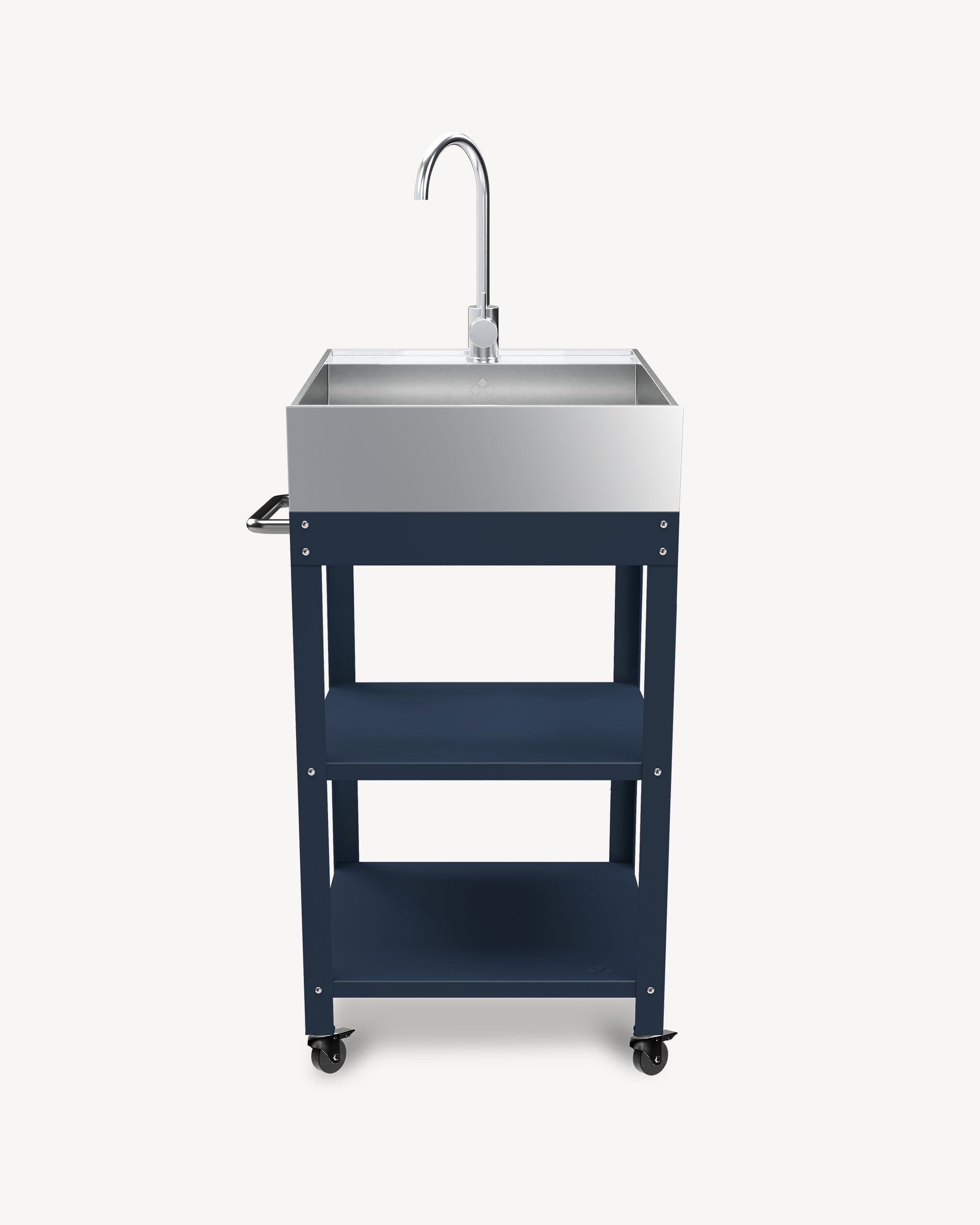Desserte en Métal bleu marine avec évier Inox