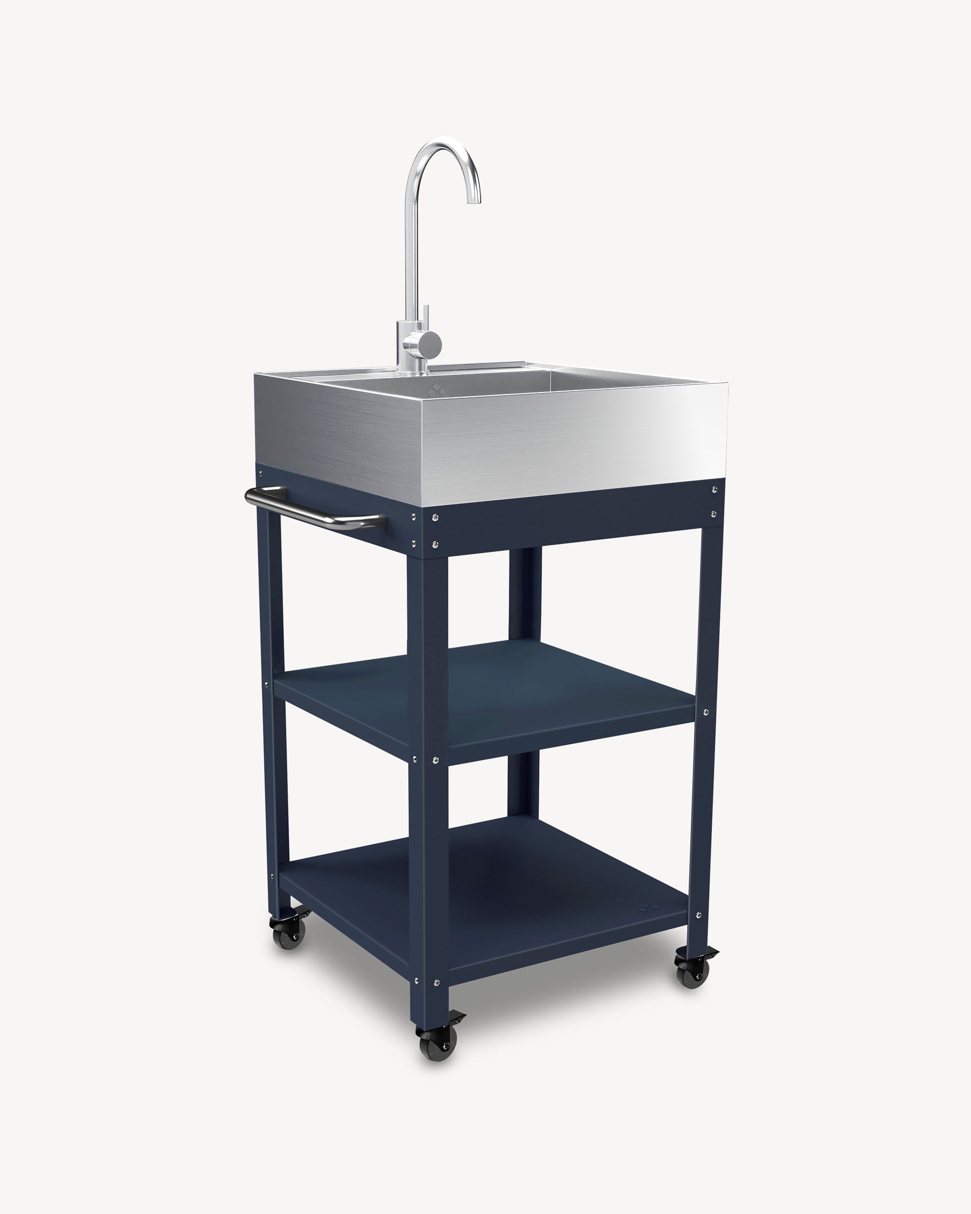 Desserte en Métal bleu marine avec évier Inox