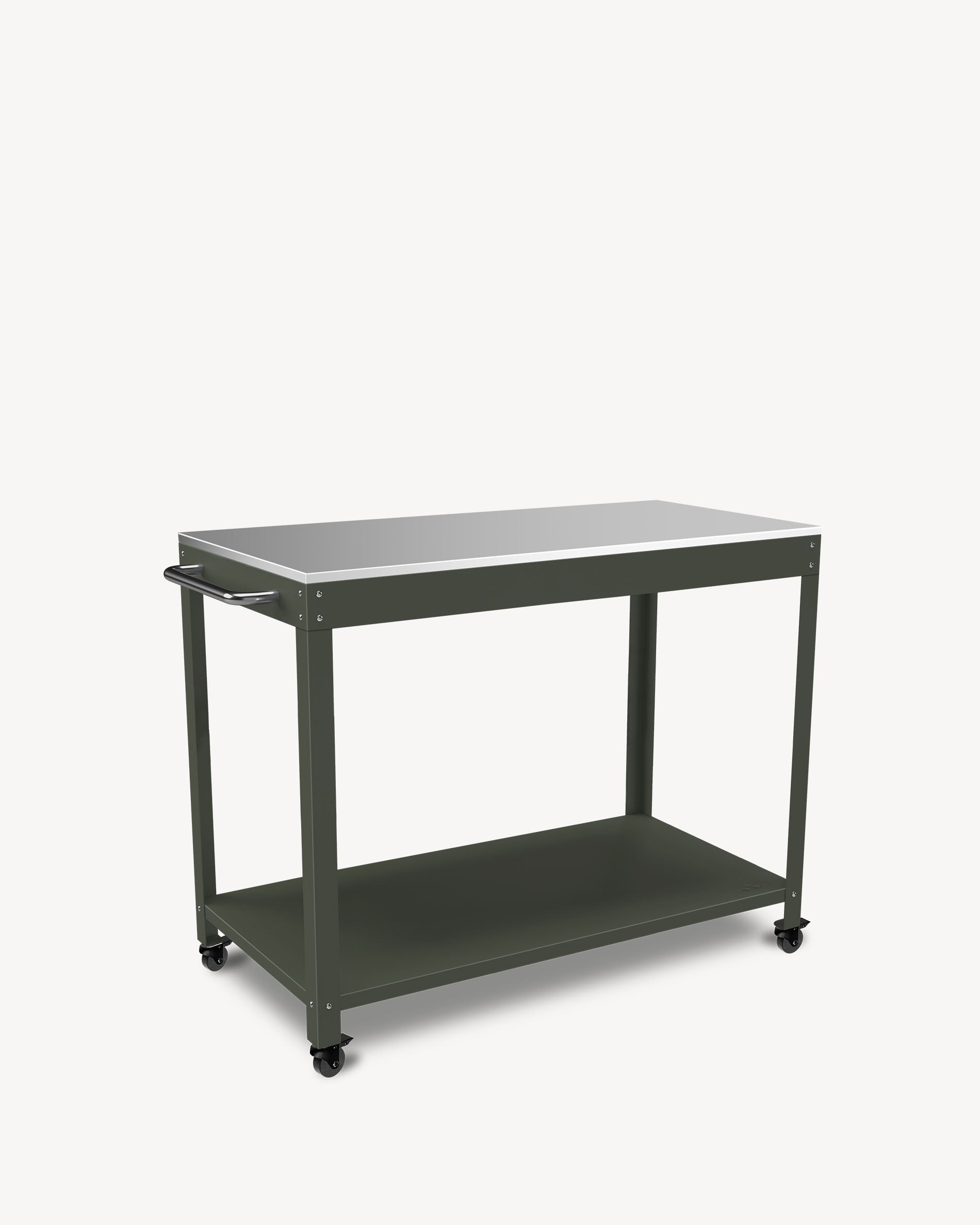 Desserte en Métal et inox vert olive