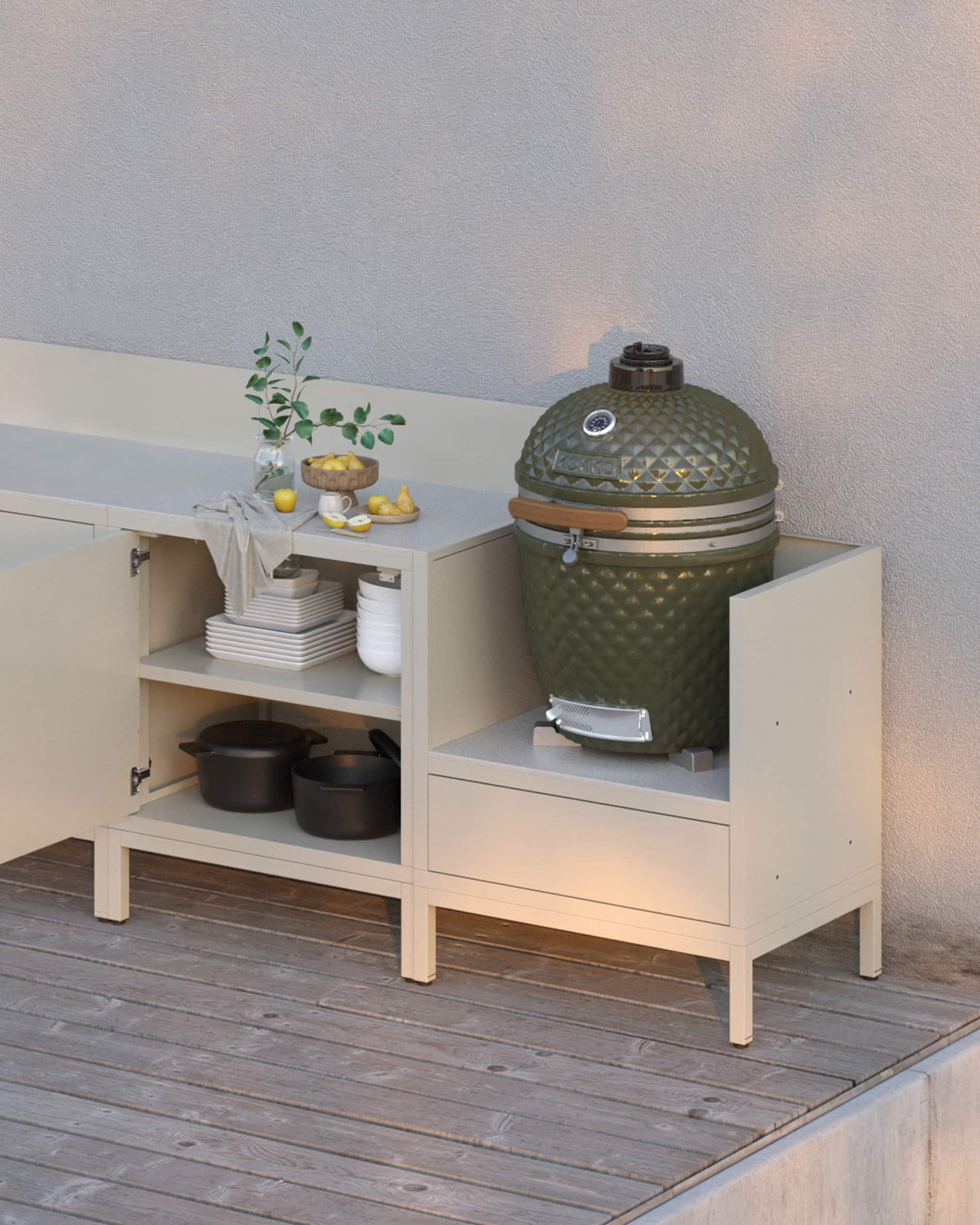 Meuble pour kamado de cuisine d'extérieur PILOTIS