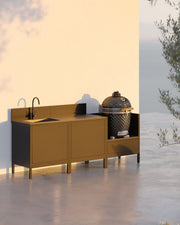 Outdoor-Küche PILOTIS - 3 Module mit Spüle für Kokko