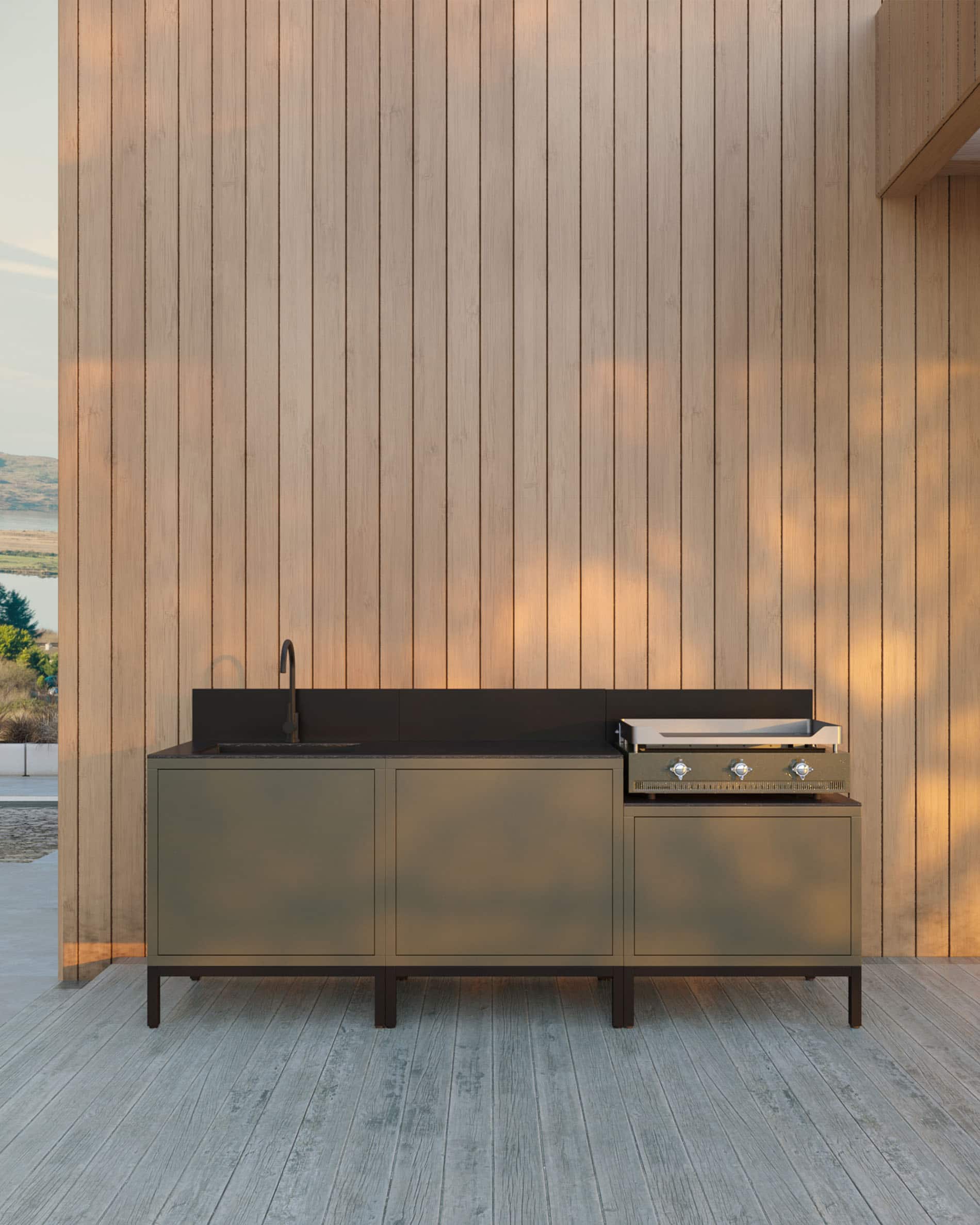 Meuble pour plancha de cuisine d'extérieur PILOTIS