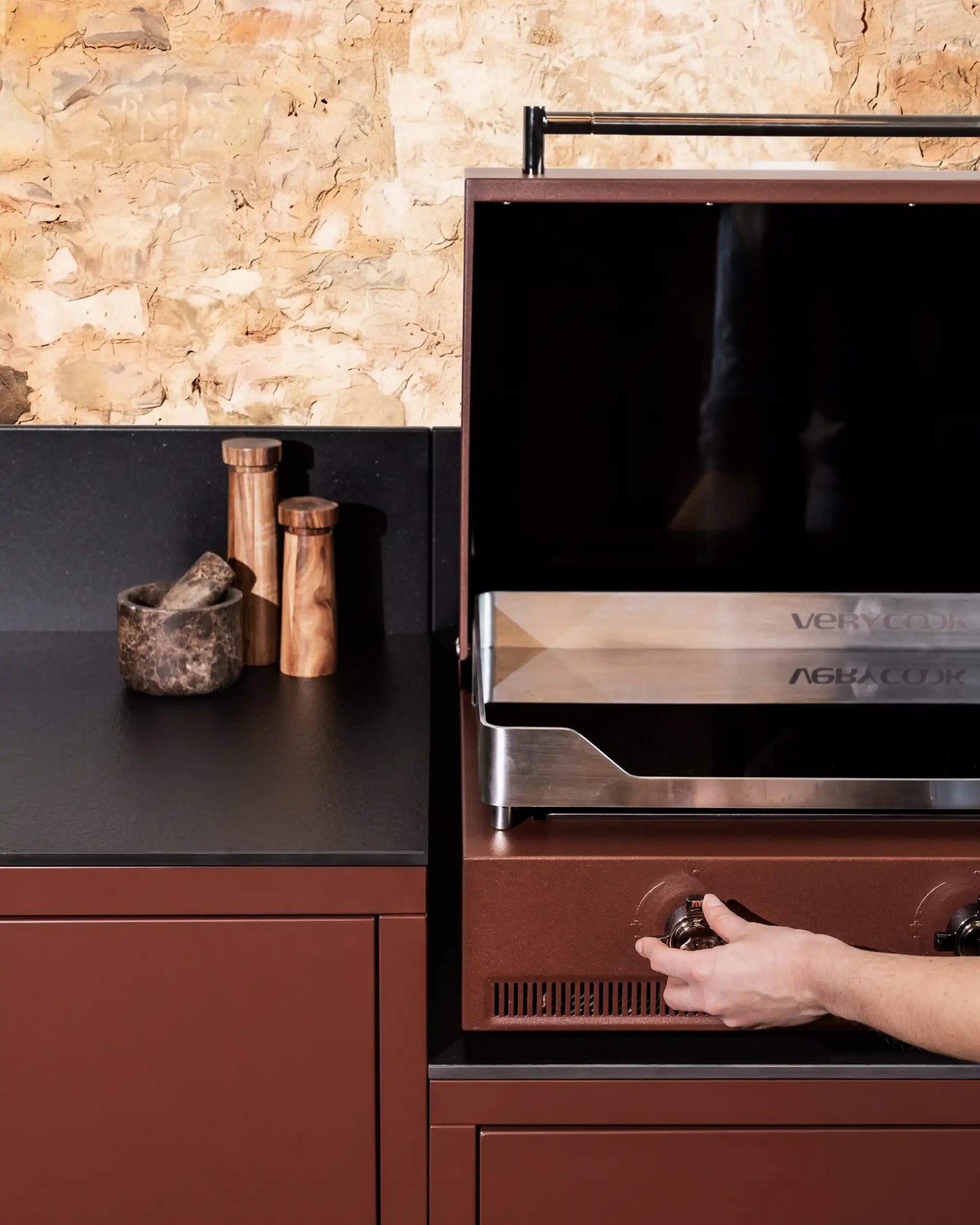 Module plancha Kokko Pilotis rust avec tiroirs de rangement