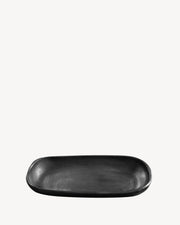 Plat à cake en argile noire Chamba