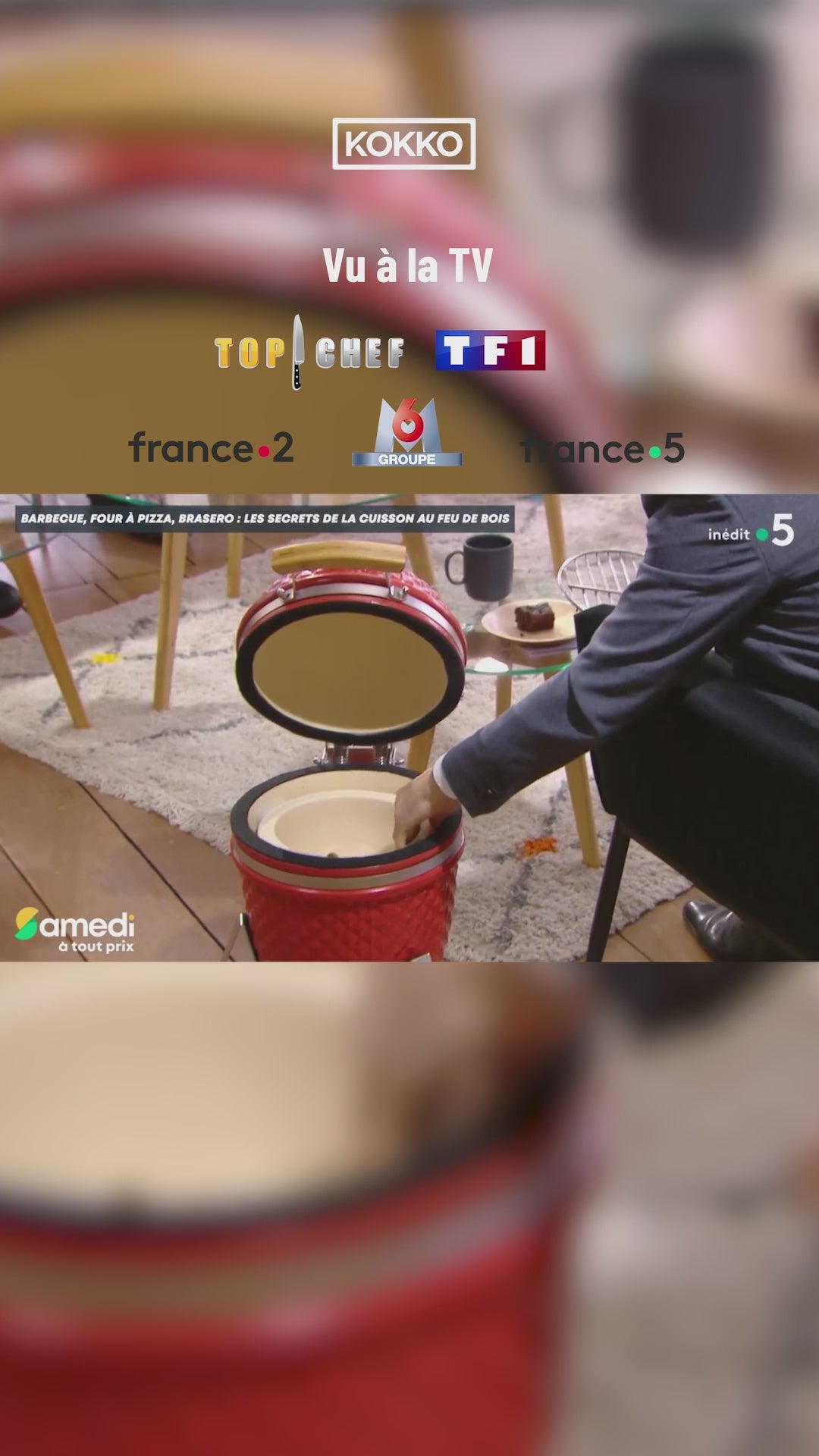 Charger la vidéo : Vidéo Kokko présentant le kamado en situation de cuisson et de dégustation