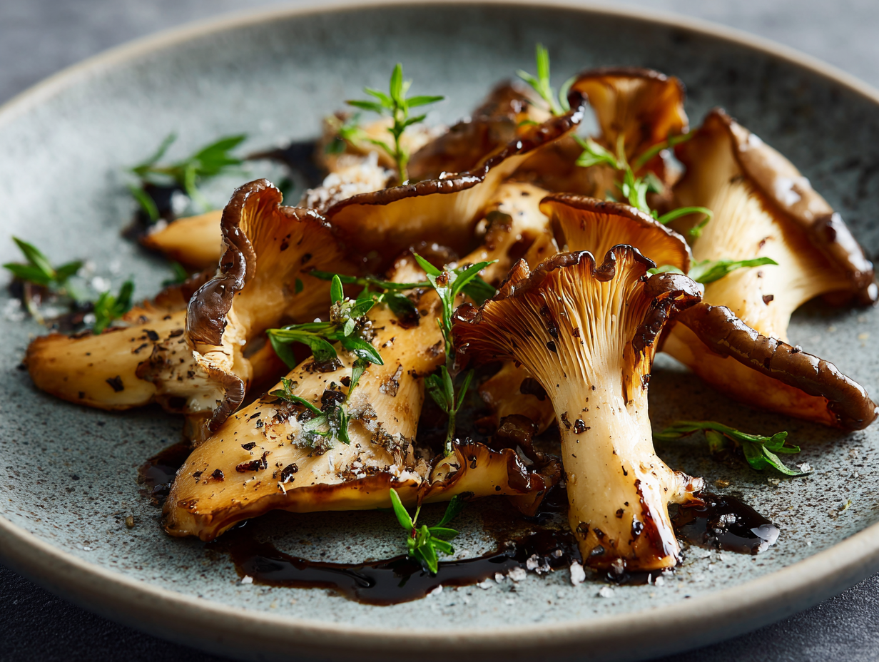 Oyster mushrooms steak style