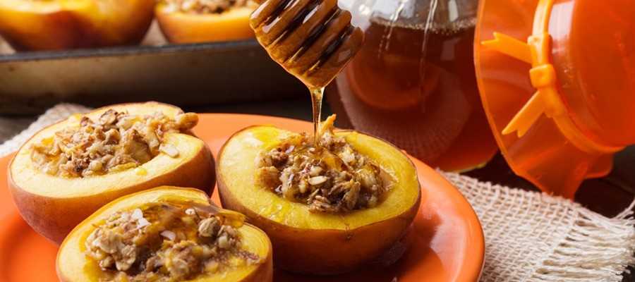Pesche arrostite con muesli