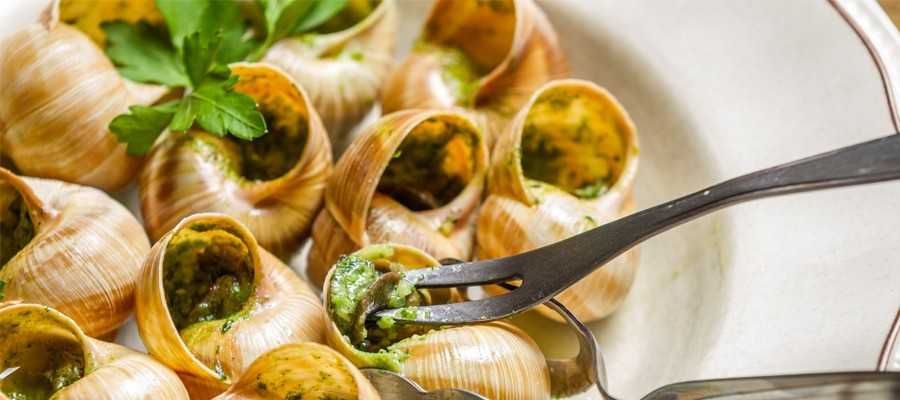 snails sprinkled with parsley