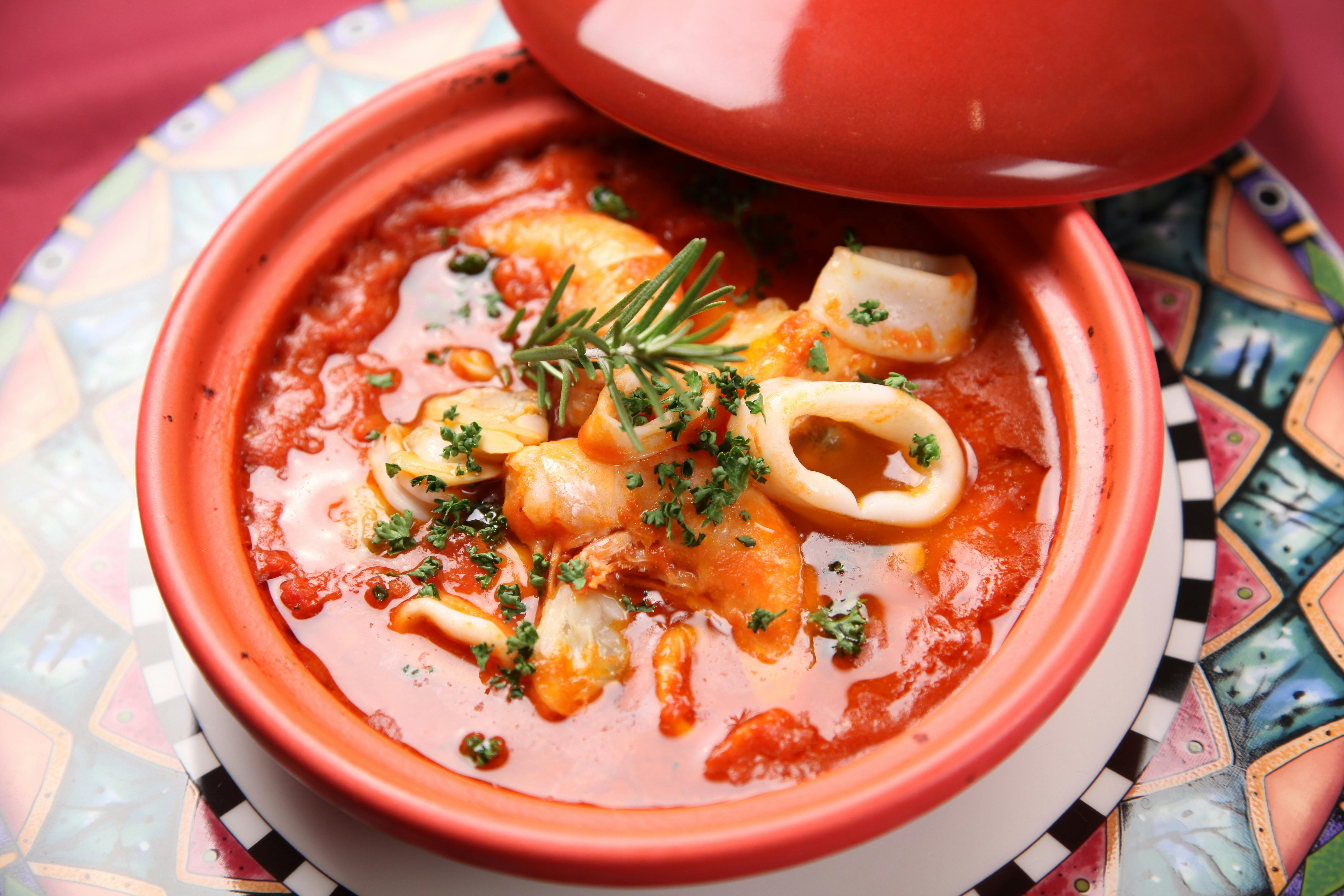 Lulas marinadas com escabeche